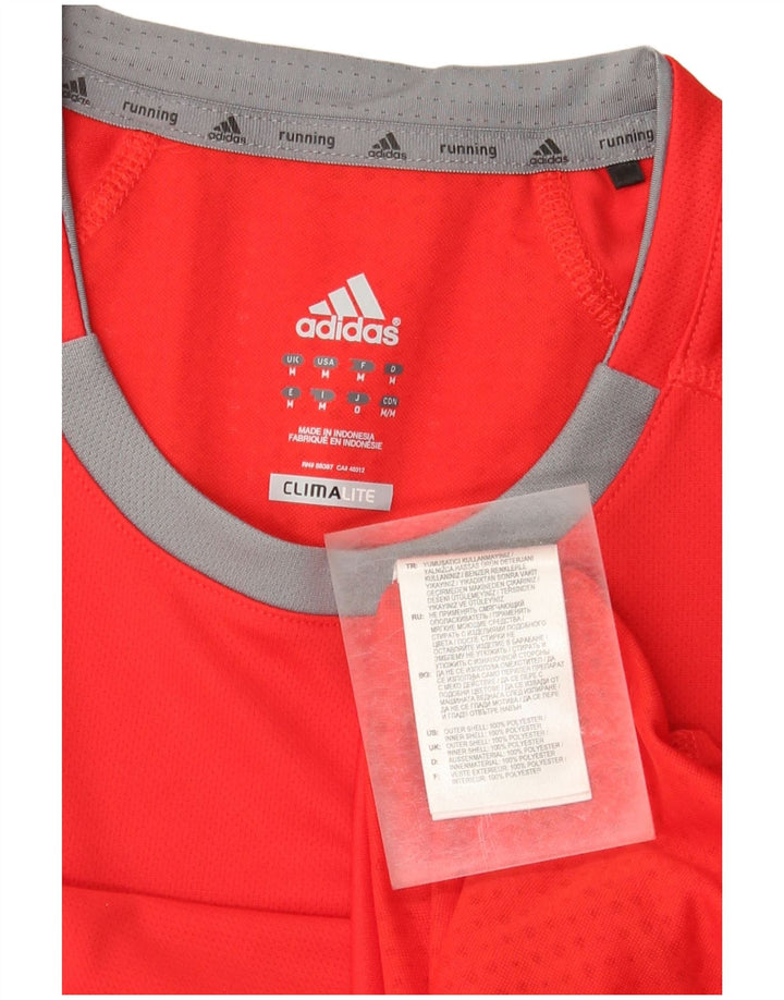 ADIDAS Mens Climalite Top Long Sleeve Medium Red Polyester
