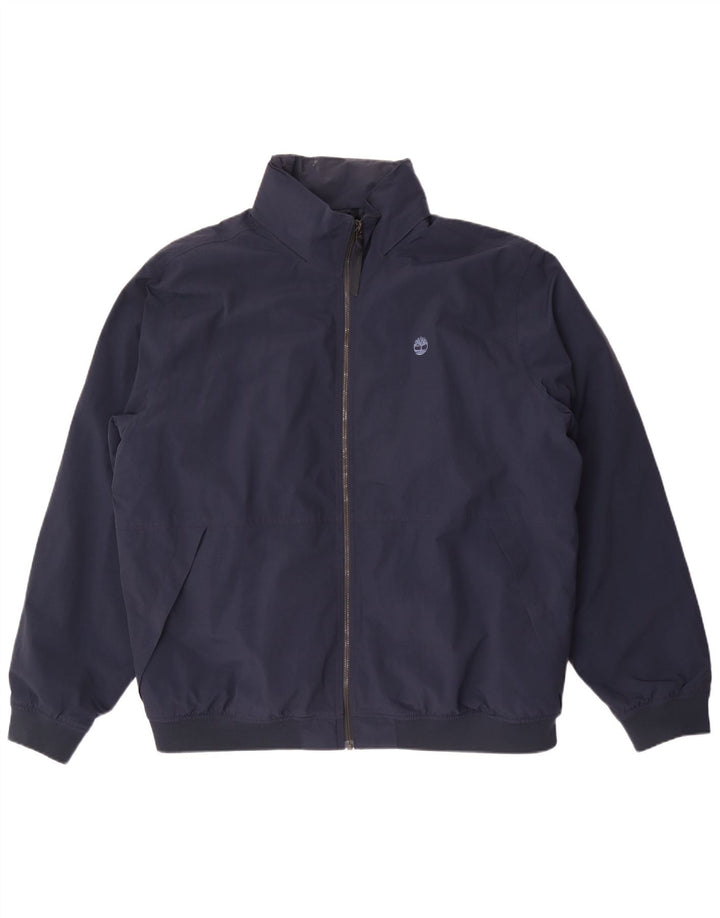 Timberland Mens Hooded Bomber Jacket UK 44 2XL Navy Blue