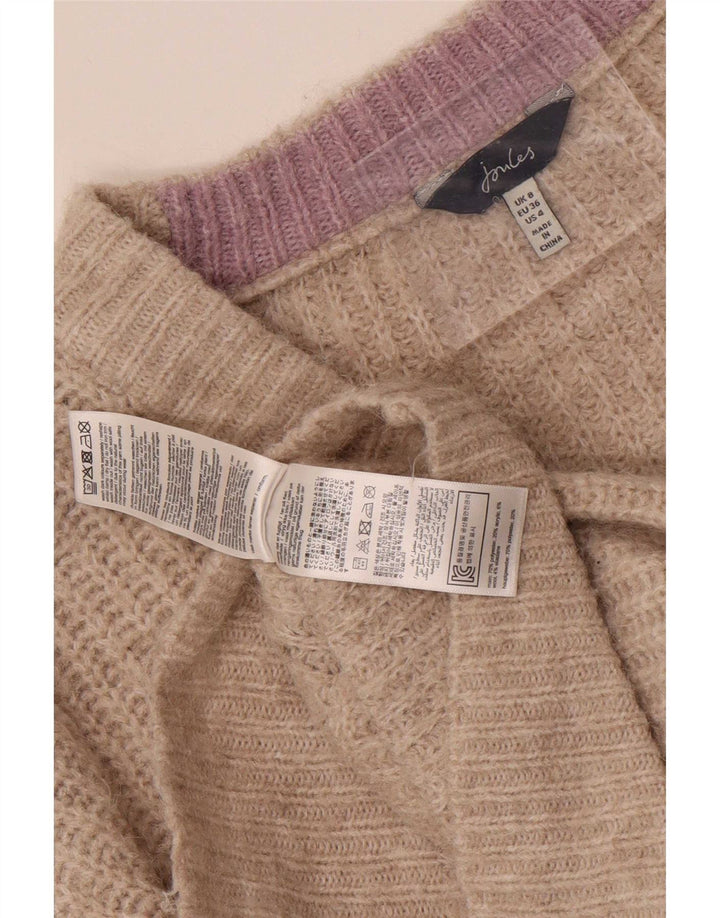 Joules Womens Oversized Cardigan Sweater UK 8 Small Beige Polyester