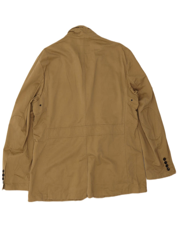 Eddie Bauer Mens 2 Button Blazer Jacket UK 42 XL Khaki Cotton