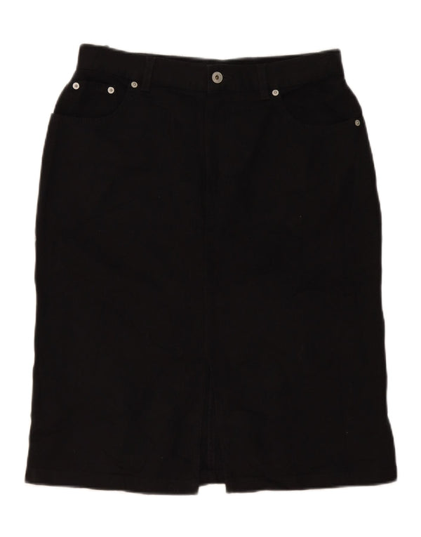 Marks & Spencer Womens Denim Skirt UK 14 Large W32 Black Cotton