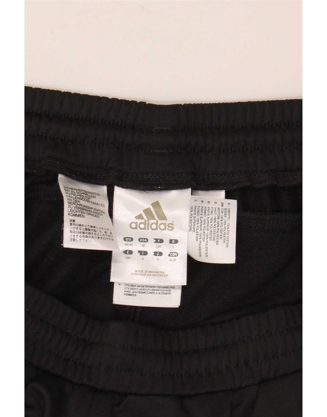 Adidas Mens Tracksuit Trousers UK 40/42 Medium  Black Colourblock Polyester