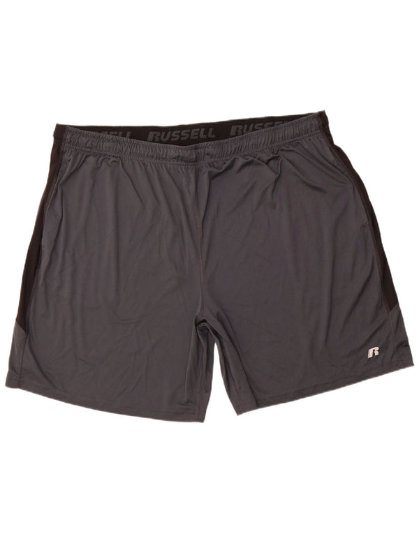 RUSSELL ATHLETIC Mens Dri-Power Sport Shorts 3XL  Grey Colourblock