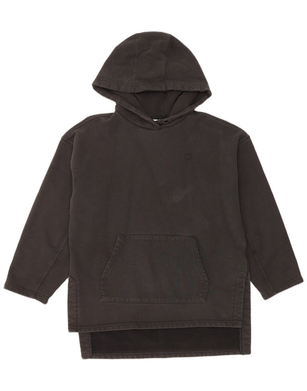 Adidas Womens Longline Oversized Hoodie Jumper UK 10 Small Black Cotton