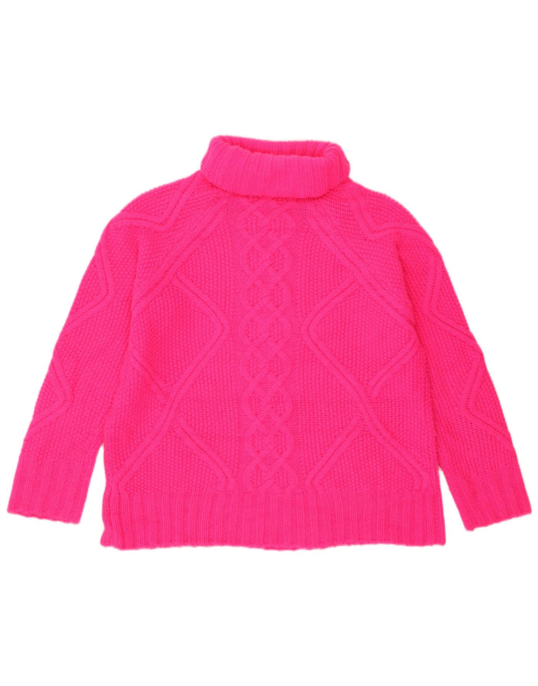 Oasis Womens Oversized Roll Neck Jumper Sweater UK 10 Small Pink Acrylic