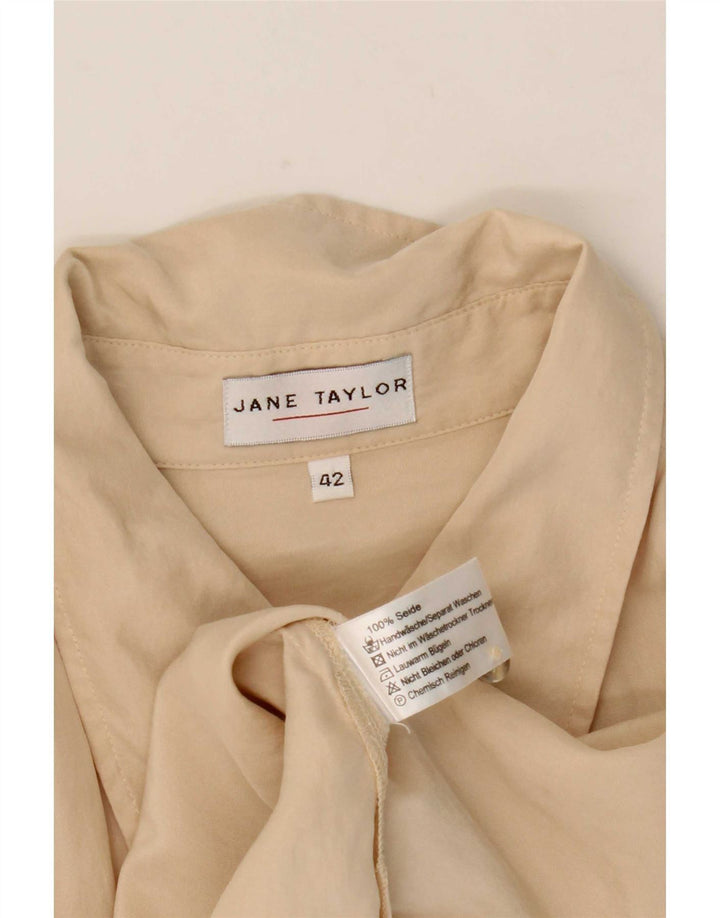 Vintage Womens Shirt Blouse IT 48 XL Beige Silk