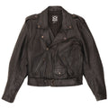 Vintage Mens Military Leather Biker Jacket IT 50 Medium Black