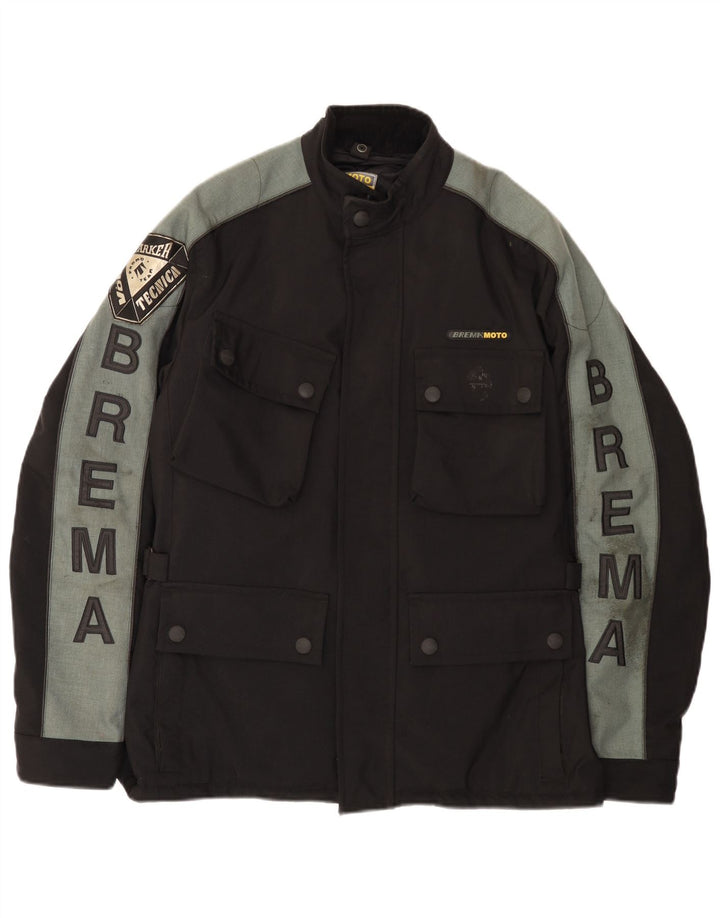 Brema Mens Graphic Racer Jacket IT 50 Large Black Colourblock