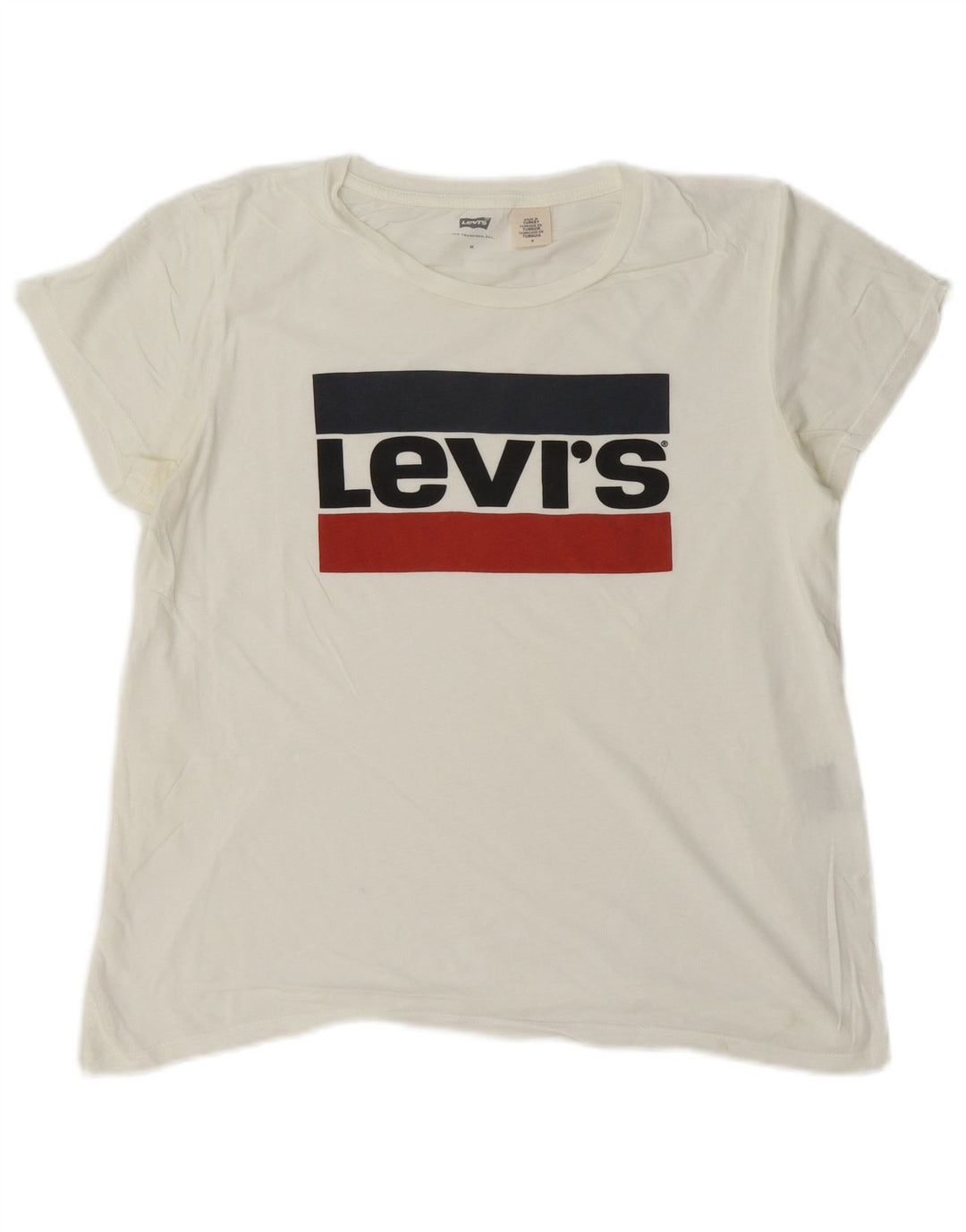 Levi's Womens Graphic T-Shirt Top UK 14 Medium White