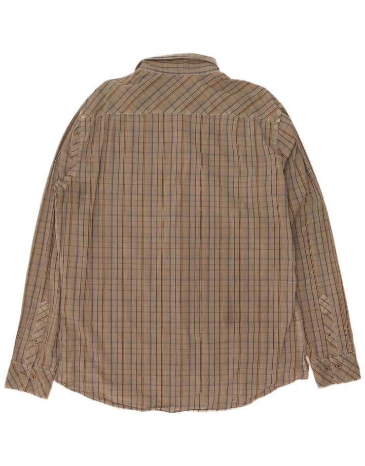 Marlboro Classics Mens Regular Fit Shirt 2XL Khaki Check Cotton