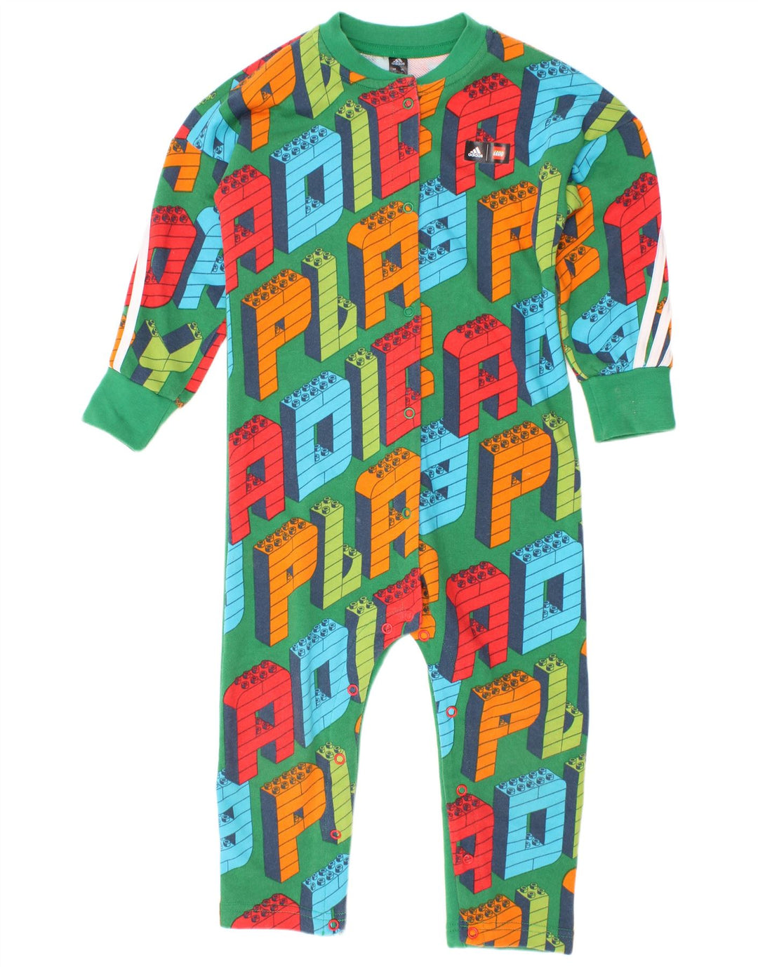 Adidas Boys Graphic Long Sleeve Jumpsuit 2-3 Years Green