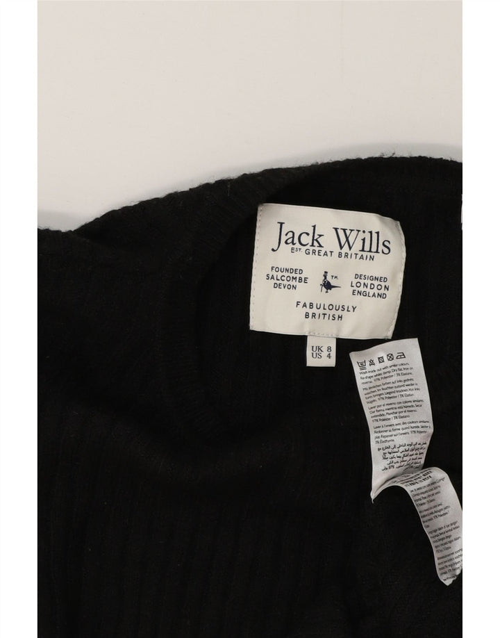 Jack Wills Womens Blouse Top UK 8 Small Black Polyester