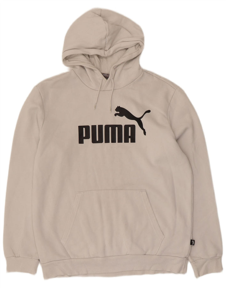 Puma Mens Graphic Hoodie Jumper Medium White Cotton