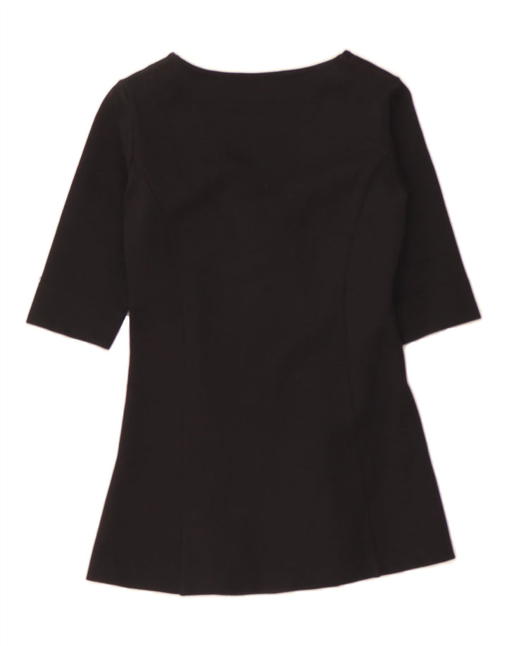TRUSSARDI Womens 1/2 Sleeve Blouse Top IT 38 XS Black Viscose Vintage Trussardi and Second-Hand Trussardi from Messina Hembry 
