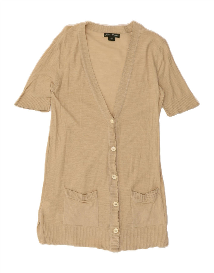 EDDIE BAUER Womens Longline Cardigan Sweater UK 14 Medium Beige Cotton Vintage Eddie Bauer and Second-Hand Eddie Bauer from Messina Hembry 
