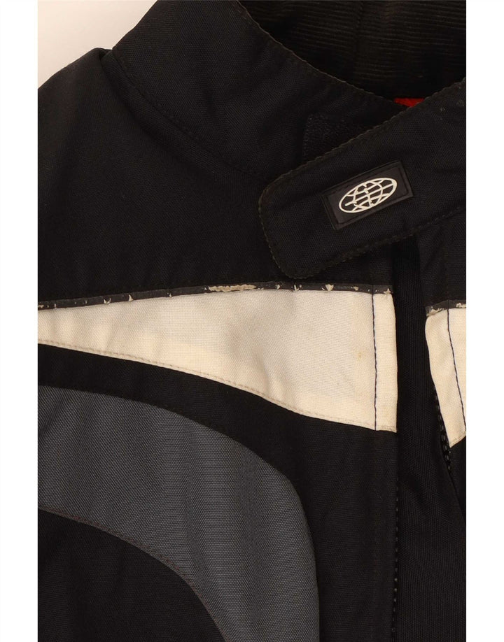 Vintage Mens Racer Jacket UK 36 Small Black Colourblock Polyamide
