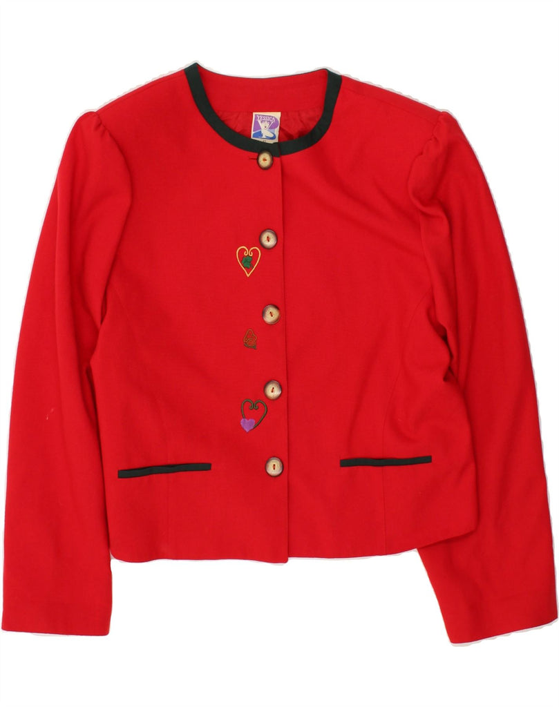 YESSICA Womens 5 Button Blazer Jacket EU 42 Large Red | Vintage Yessica | Thrift | Second-Hand Yessica | Used Clothing | Messina Hembry 