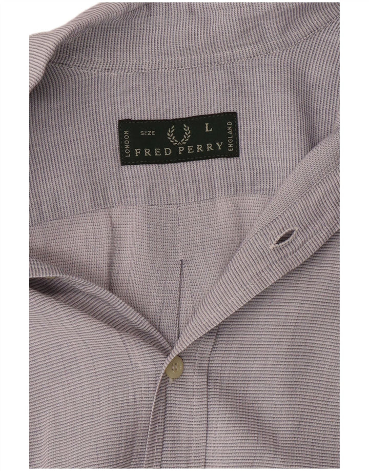 Fred Perry Mens Shirt Large Grey