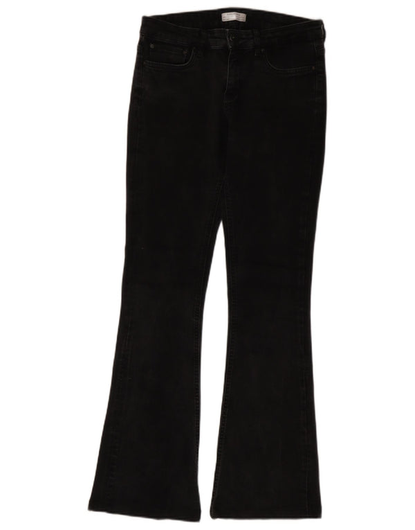 Zara Womens Flared Jeans EU 38 Small W28 L31 Black Cotton