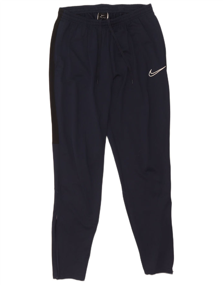 Nike Mens Dri Fit Tracksuit Trousers Medium Navy Blue Colourblock Polyester