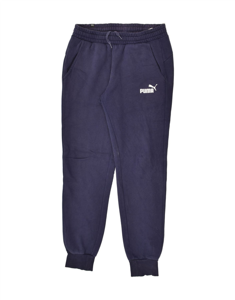 PUMA Mens Tracksuit Trousers Joggers Medium Navy Blue Cotton | Vintage Puma | Thrift | Second-Hand Puma | Used Clothing | Messina Hembry 