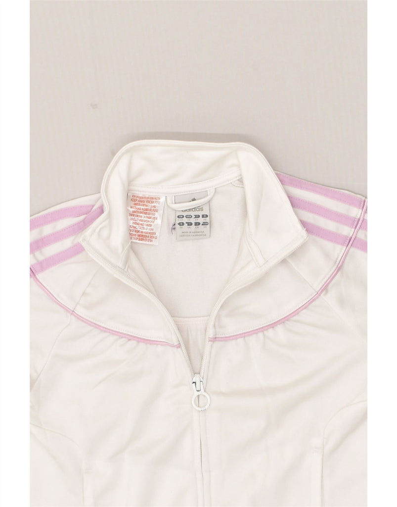 ADIDAS Girls Tracksuit Top Jacket 5-6 Years White Polyester | Vintage Adidas | Thrift | Second-Hand Adidas | Used Clothing | Messina Hembry 