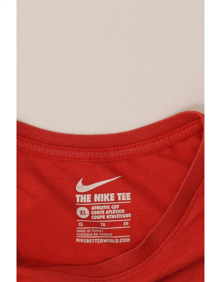 NIKE Mens Athletic Cut Graphic T-Shirt Top XL Red Vintage Nike and Second-Hand Nike from Messina Hembry 