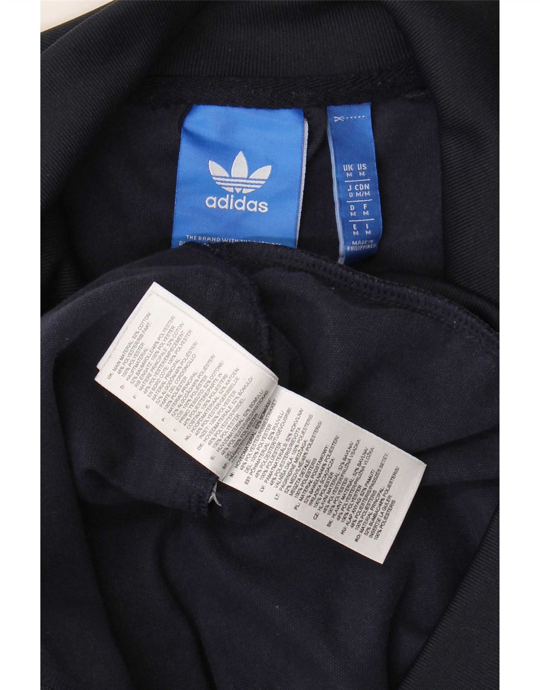 Adidas Mens Tracksuit Top Jacket Medium Navy Blue Cotton
