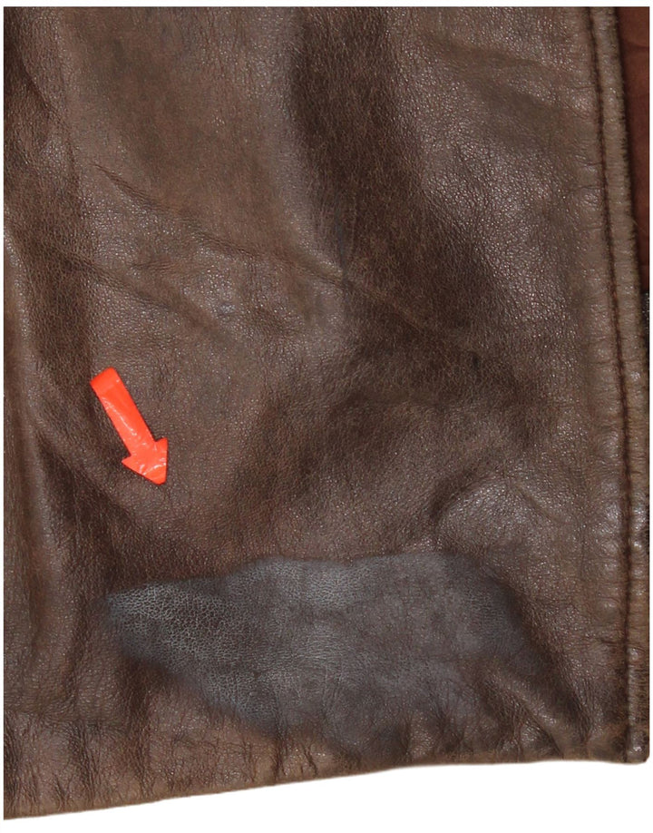 Vintage Mens Leather Jacket UK 42 XL Brown Leather