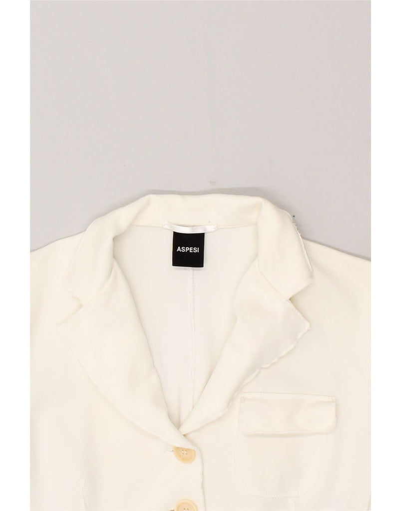 ASPESI Womens 4 Button Blazer Jacket UK 6 XS White Viscose Vintage Aspesi and Second-Hand Aspesi from Messina Hembry 