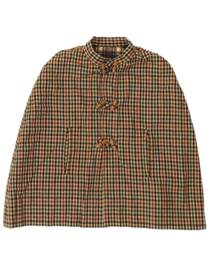 Vintage Girls Poncho Coat 11-12 Years Multicoloured Check