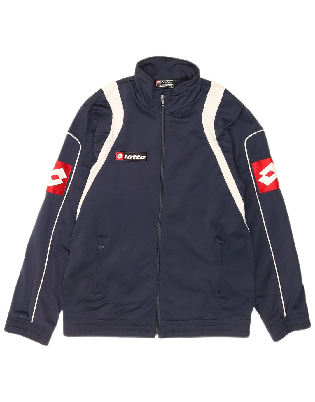 Lotto Mens Tracksuit Top Jacket UK 38/40 Medium Navy Blue Colourblock