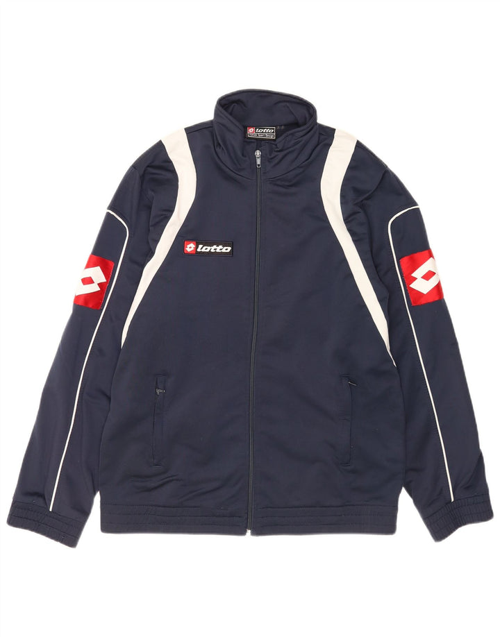 Lotto Mens Tracksuit Top Jacket UK 38/40 Medium Navy Blue Colourblock