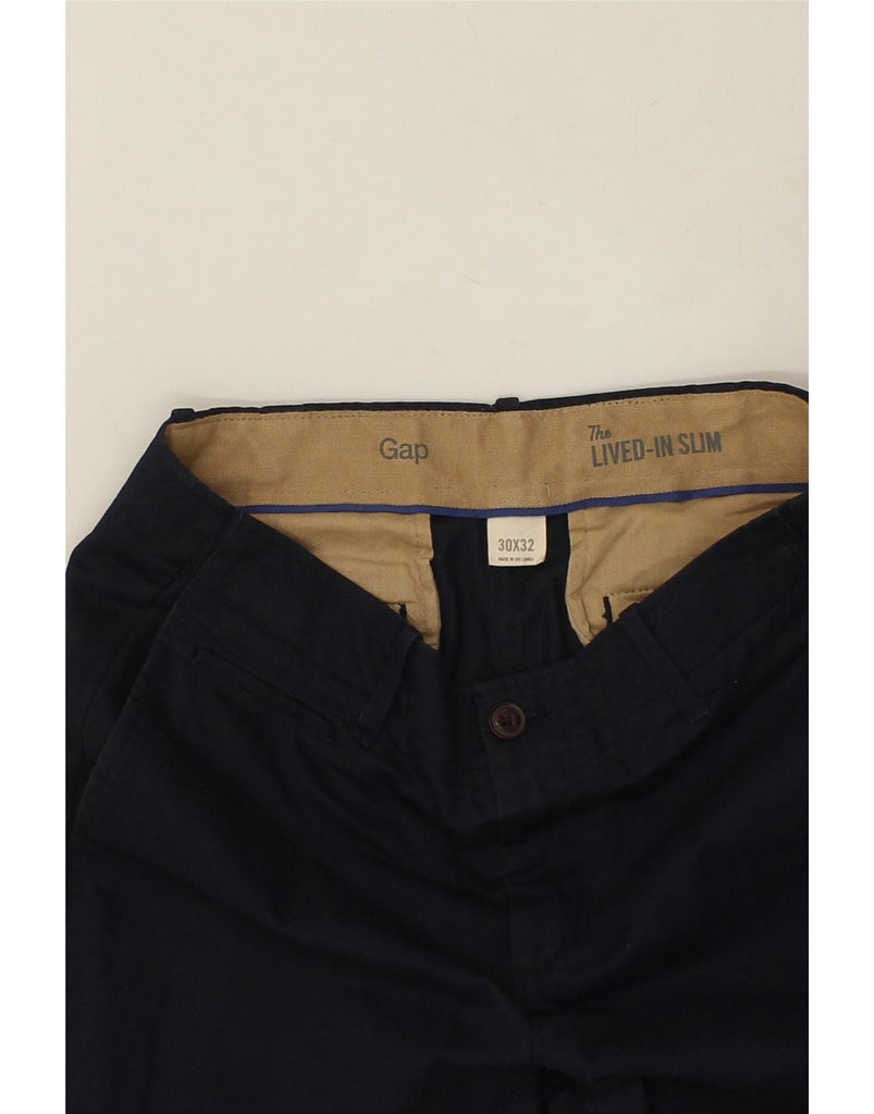 GAP Womens Slim Chino Trousers W30 L32 Navy Blue Cotton Vintage Gap and Second-Hand Gap from Messina Hembry 