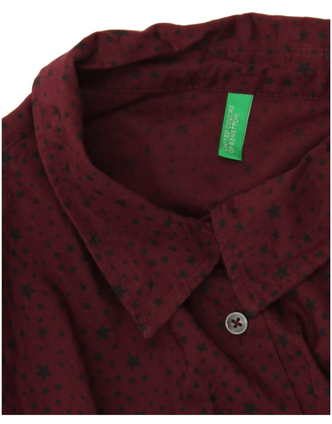 BENETTON Womens Abstract Pattern Shirt UK 18 XL Burgundy
