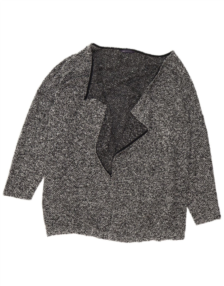 Marks & Spencer Womens Cardigan Sweater UK 20 2XL Grey Flecked Polyester