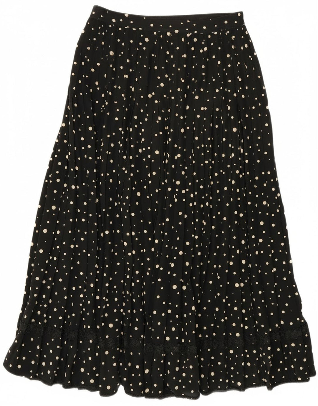 Vintage Womens A-Line Skirt W28 Medium Black Spotted