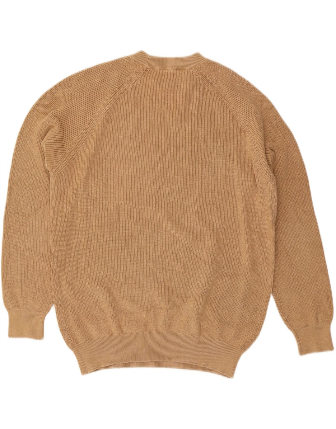 ZARA Mens Crew Neck Jumper Sweater Large Beige Cotton Vintage Zara and Second-Hand Zara from Messina Hembry 