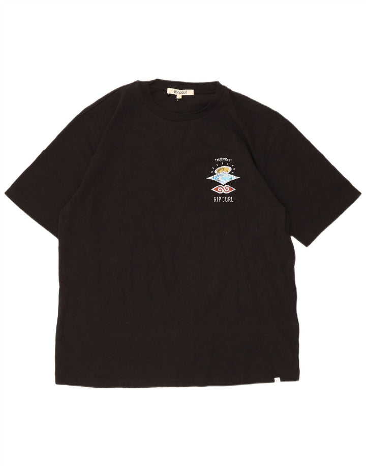 Rip Curl Mens Graphic T-Shirt Top Large Black Cotton