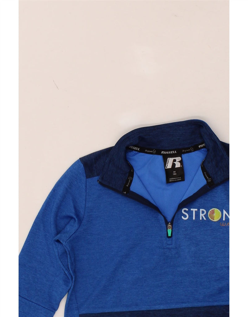 RUSSELL ATHLETIC Boys Graphic Sweatshirt Jumper 7-8 Years Medium  Blue Vintage Russell Athletic and Second-Hand Russell Athletic from Messina Hembry 