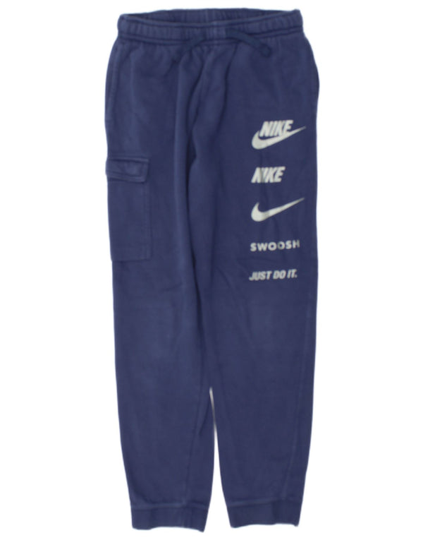 Nike Boys Graphic Tracksuit Trousers Joggers 13-14 Years XL Navy Blue