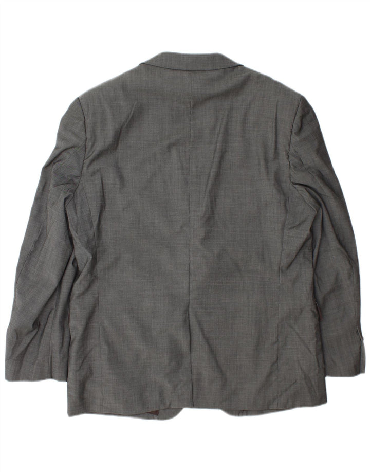 Marks & Spencer Mens 3 Button Blazer Jacket UK 42 Large Grey Wool