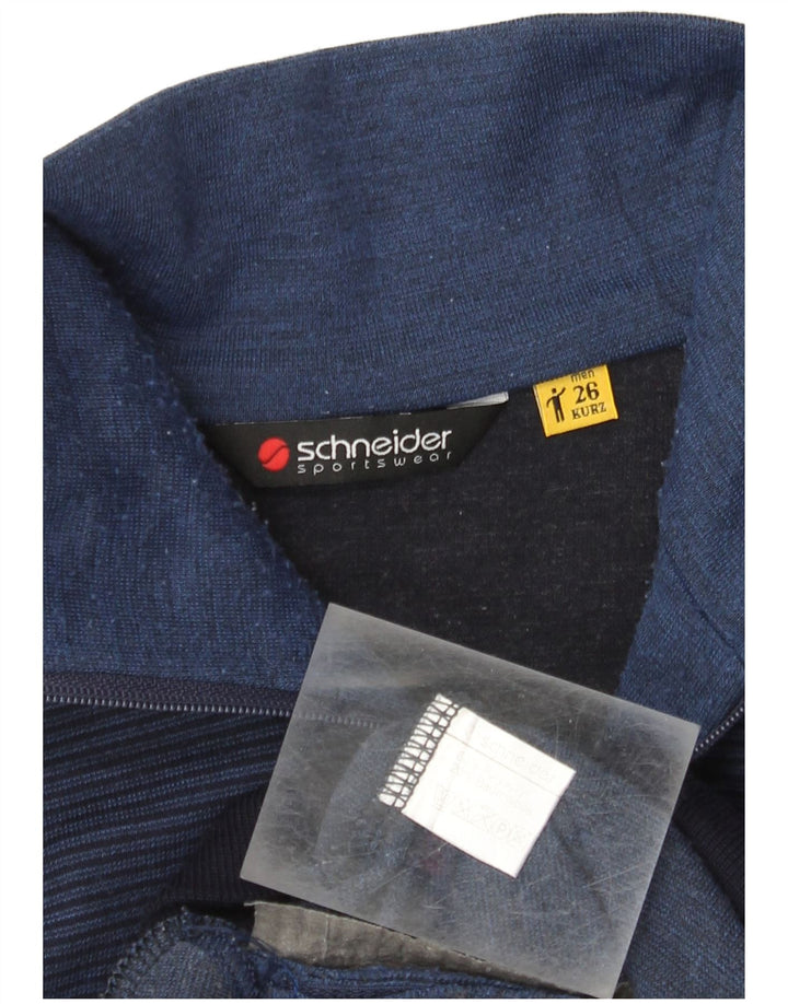 Schneider Mens Cardigan Sweater Medium Navy Blue Colourblock Polyacrylic