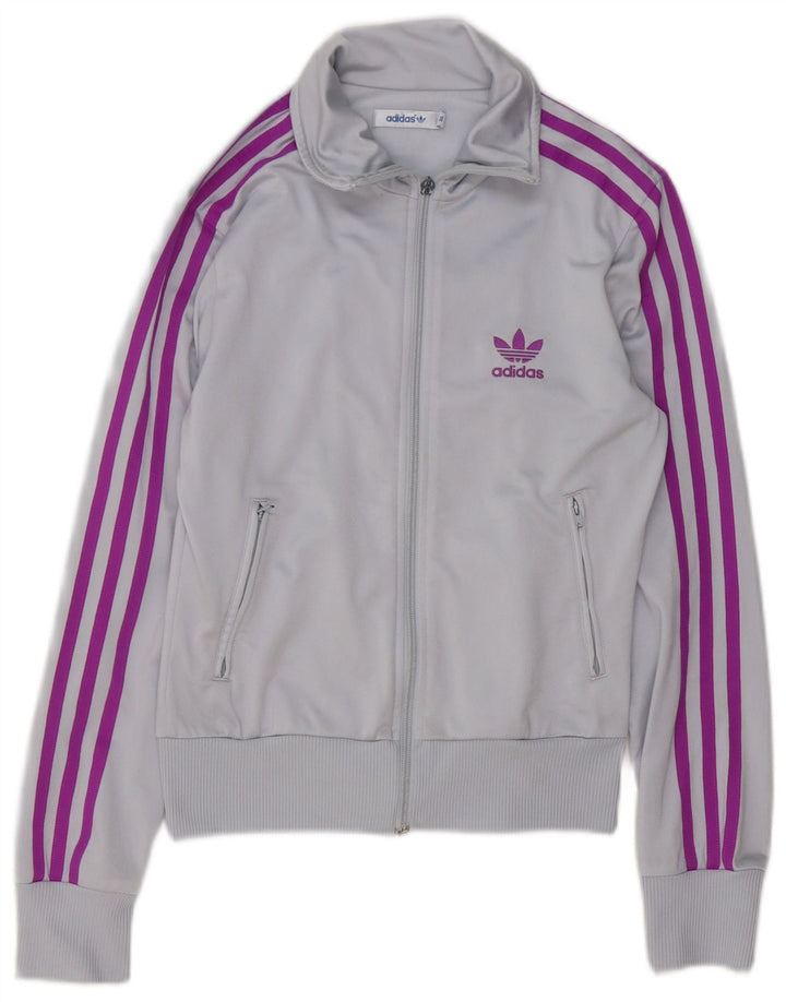 Adidas Womens Tracksuit Top Jacket EU 34 XS Grey Polyester