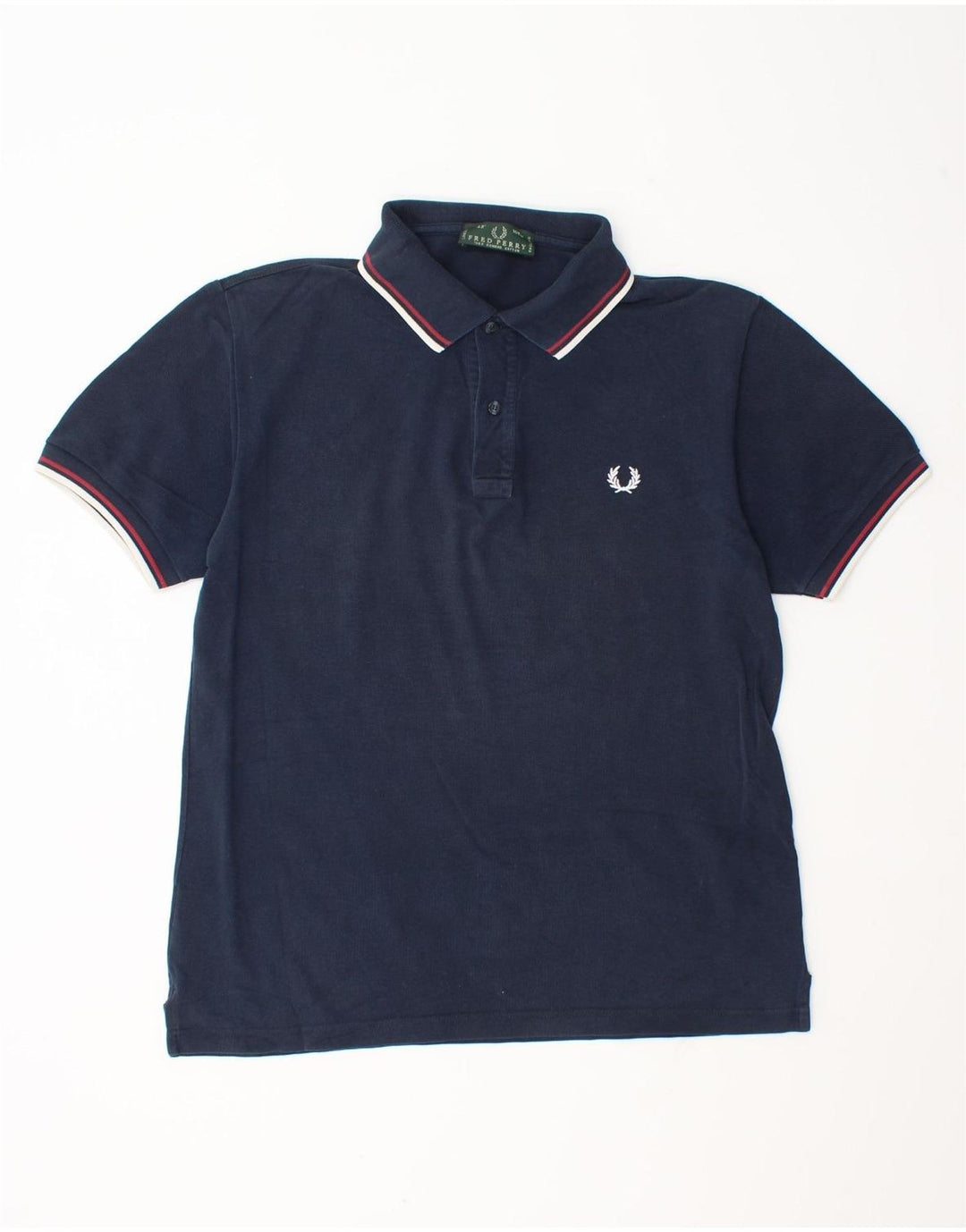 Fred Perry Mens Polo Shirt Medium Navy Blue Cotton