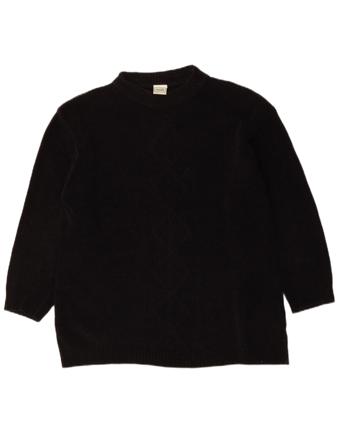 Canda Womens Oversized Turtle Neck Jumper Sweater UK 14/16 Medium Black
