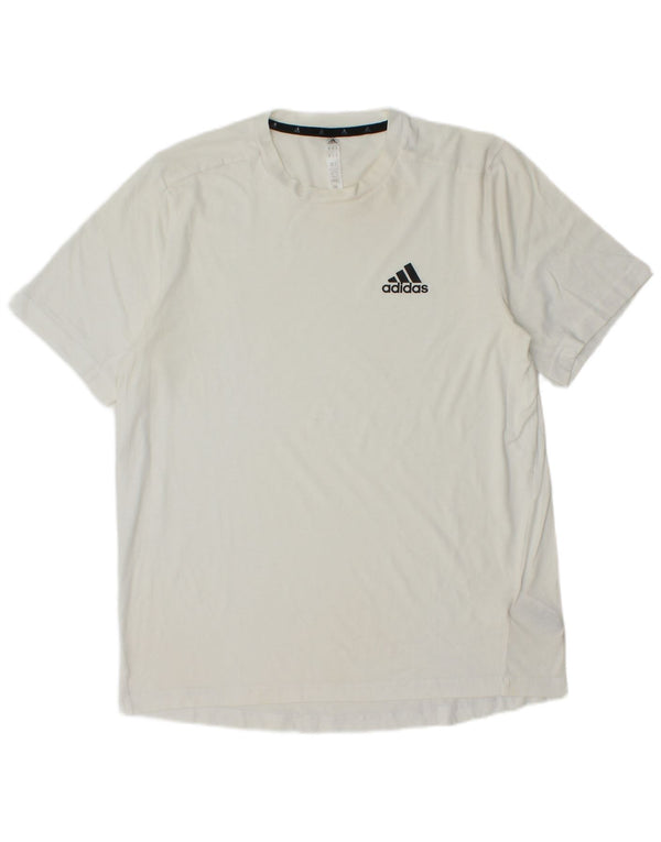 Adidas Mens Aeroready T-Shirt Top Medium White Polyester