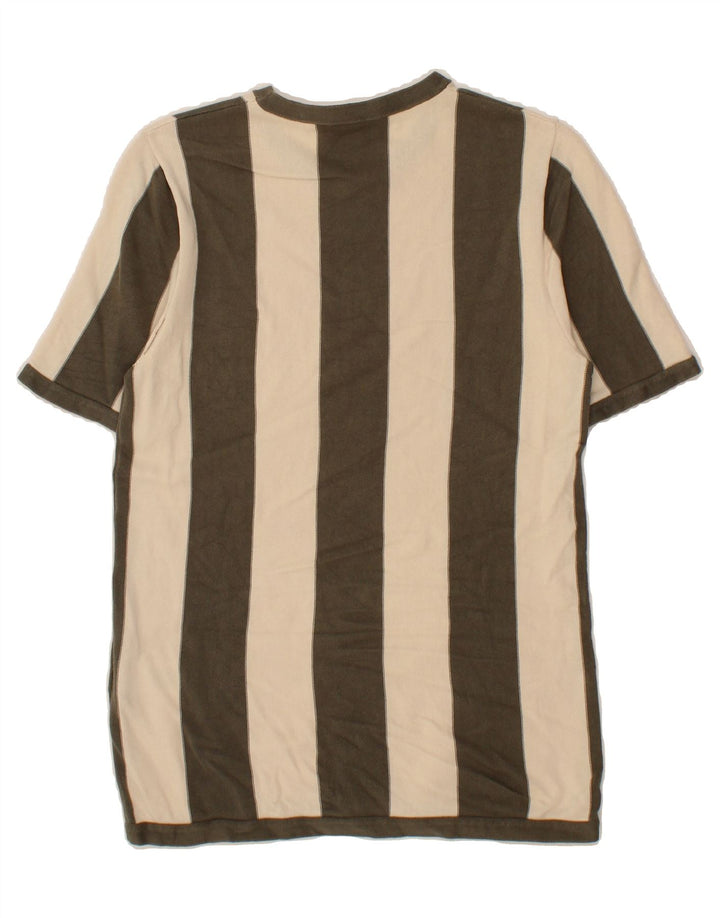 REISS Mens T-Shirt Top Small Khaki Striped Cotton Vintage Reiss and Second-Hand Reiss from Messina Hembry 