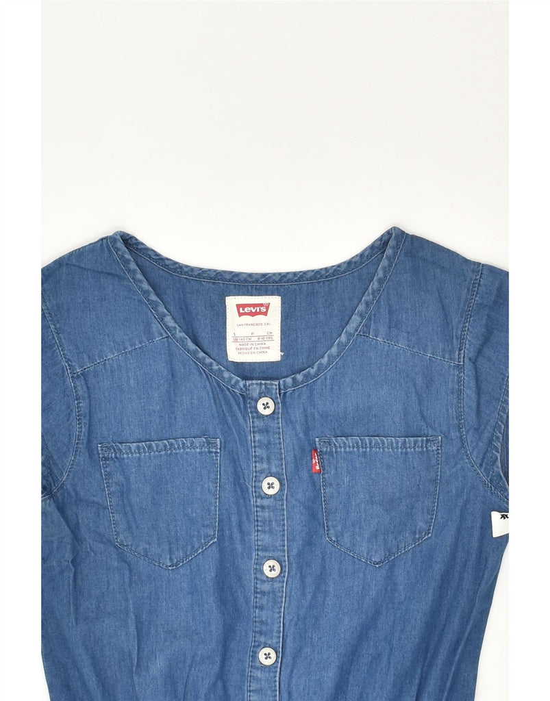 LEVI'S Girls Denim Playsuit 8-9 Years Small  Blue Cotton | Vintage Levi's | Thrift | Second-Hand Levi's | Used Clothing | Messina Hembry 