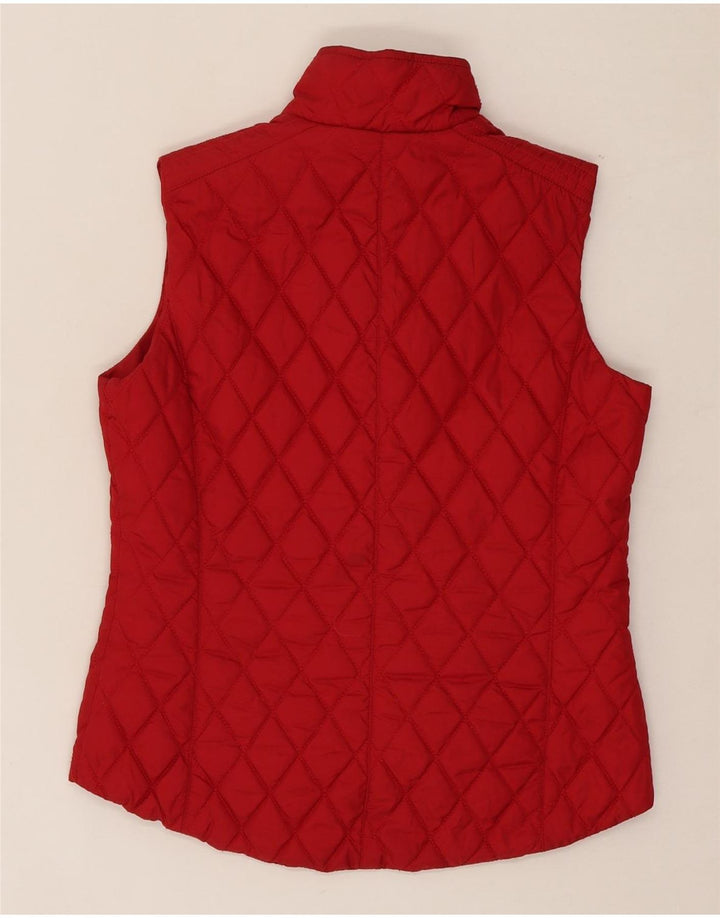 CONTE OF FLORENCE Womens Quilted Gilet IT 46 Large Red Polyester Vintage Conte of Florence and Second-Hand Conte of Florence from Messina Hembry 